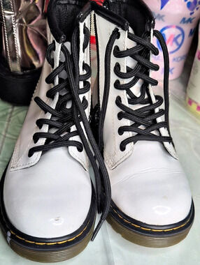 Dr. Martens 1460 White Patent Combat Boots